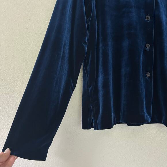 Vintage Bridgetown velvet button up shirt mandarin collar     Classic holiday M - Picture 7 of 12